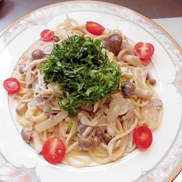 きのこスパゲティ 生クリーム和え